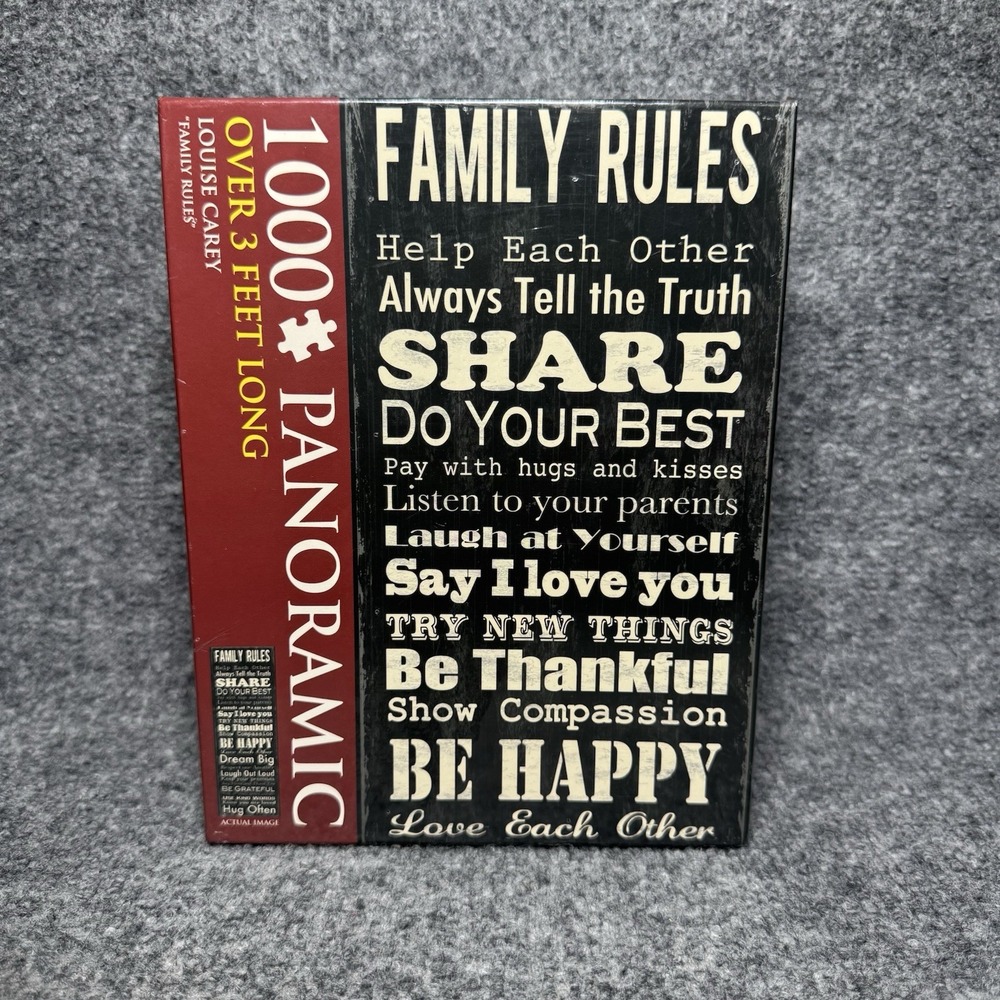Louise Carey Family Rules Panoramic Puzzle Over 3ft Long 1000 Pcs NEW SEALED